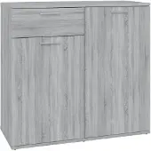 vidaXL Dressoir 80x36x75 cm bewerkt hout grijs sonoma eikenkleurig