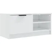 vidaXL Tv-meubel 80x35x36,5 cm bewerkt hout hoogglans wit