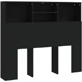 vidaXL Hoofdbordkast 120x19x103,5 cm zwart