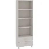 vidaXL Hoge kast HAMAR 60x35x180 cm massief grenenhout wit