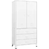 vidaXL Kledingkast industrieel 90x50x180 cm metaal wit