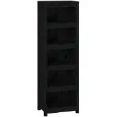 vidaXL Boekenkast 50x35x154 cm massief grenenhout zwart