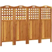 vidaXL Kamerscherm met 4 panelen 162x2x115 cm massief acaciahout