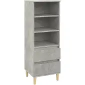 vidaXL Hoge kast 40x36x110 cm bewerkt hout betongrijs