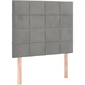 vidaXL Hoofdbord lichtgrijs 80x5x118/128 cm fluweel