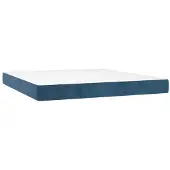 vidaXL Pocketveringmatras medium 180x200x20 cm fluweel donkerblauw