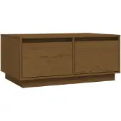 vidaXL Salontafel 80x50x35 cm massief grenenhout honingbruin