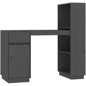 vidaXL Bureau 110x53x117 cm massief grenenhout grijs