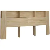 vidaXL Hoofdbordkast 220x18,5x104,5 cm sonoma eikenkleurig