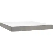 vidaXL Pocketveringmatras medium 160x200x20 cm fluweel lichtgrijs