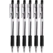 Urban Living Balpennen - 16x stuks - zwart - softgrip - kliksysteem