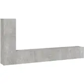 vidaXL 3-delige Tv-meubelset bewerkt hout betongrijs