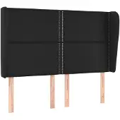 vidaXL Hoofdbord met randen 147x23x118/128 cm kunstleer zwart