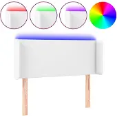 vidaXL Hoofdbord LED 103x16x78/88 cm kunstleer wit