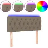 vidaXL Hoofdbord LED 90x7x78/88 cm stof taupe