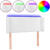 vidaXL Hoofdbord LED 103x16x78/88 cm kunstleer wit
