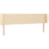 vidaXL Hoofdbord met randen 183x23x78/88 cm stof crèmekleurig