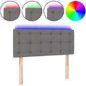 vidaXL Hoofdbord LED 90x5x78/88 cm stof donkergrijs