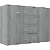 vidaXL Dressoir 88x30x65 cm bewerkt hout grijs sonoma eikenkleurig