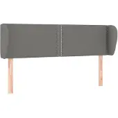 vidaXL Hoofdbord met randen 147x23x78/88 cm stof donkergrijs