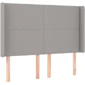 vidaXL Hoofdbord met randen 147x16x118/128 cm stof lichtgrijs