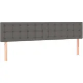 vidaXL Hoofdborden 180x5x78/88 cm kunstleer grijs