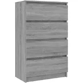 vidaXL Dressoir 60x35x98,5 cm bewerkt hout grijs sonoma eikenkleurig