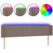 vidaXL Hoofdbord LED 203x16x78/88 cm stof taupe