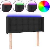 vidaXL Hoofdbord LED 93x16x78/88 cm kunstleer zwart