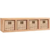vidaXL Wandschap met manden 62x18x16 cm massief walnotenhout