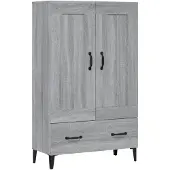 vidaXL Hoge kast 70x31x115 cm bewerkt hout grijs sonoma eikenkleurig