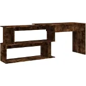 vidaXL Hoekbureau, gerookt eikenfineer, 200x50x76 cm, houtvezelplaat