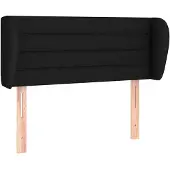 vidaXL Hoofdbord met randen 93x23x78/88 cm stof zwart