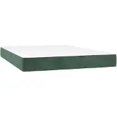 vidaXL Pocketveringmatras medium 140x190x20 cm fluweel donkergroen