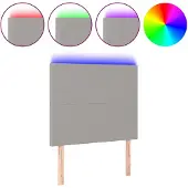 vidaXL Hoofdbord LED 100x5x118/128 cm stof lichtgrijs