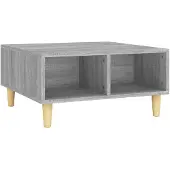 vidaXL Salontafel 60x60x30 cm bewerkt hout grijs sonoma eikenkleurig