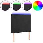 vidaXL Hoofdbord LED 80x5x118/128 cm fluweel zwart