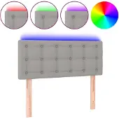 vidaXL Hoofdbord LED 80x5x78/88 cm stof lichtgrijs