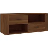 vidaXL Tv-meubel 100x35x40 cm bewerkt hout bruin eikenkleur