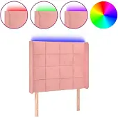 vidaXL Hoofdbord LED 103x16x118/128 cm fluweel roze