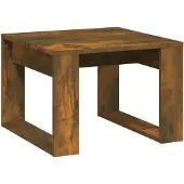 vidaXL Bijzettafel 50x50x35 cm bewerkt hout gerookt eikenkleurig