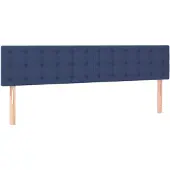 vidaXL Hoofdborden 180x5x78/88 cm stof blauw