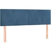 vidaXL Hoofdborden 144x5x78/88 cm fluweel donkerblauw