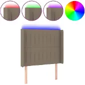 vidaXL Hoofdbord LED 93x16x118/128 cm stof taupe
