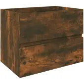 vidaXL Wastafelkast 60x38,5x45 cm bewerkt hout gerookt eikenkleurig