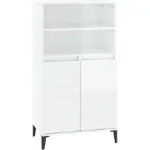 vidaXL Hoge kast 60x36x110 cm bewerkt hout hoogglans wit