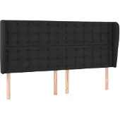 vidaXL Hoofdbord met randen 183x23x118/128 cm kunstleer zwart