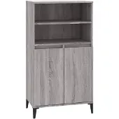 vidaXL Hoge kast 60x36x110 cm bewerkt hout grijs sonoma eikenkleurig