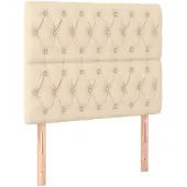 vidaXL Hoofdbord crème 100x7x118/128 cm stof