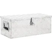 vidaXL Opbergbox 70x31x27 cm aluminium zilverkleurig